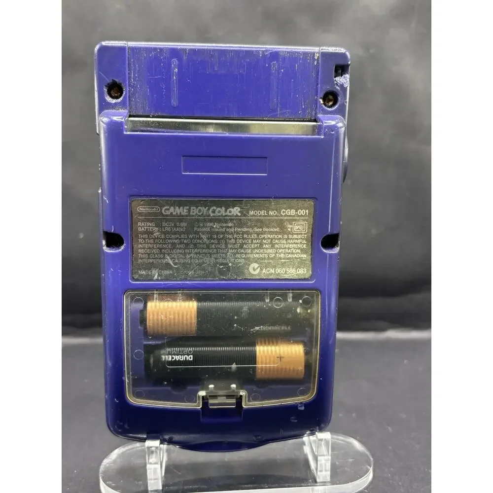 Game Boy Color CGB-001 Black Purple Back Working & Batman Forever Read